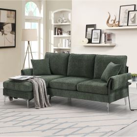 Luxora Reversible Sectional Sofa with Chenille Fabric (Color: as Pic)