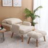 Relaxation Wingback Chair with Ottoman