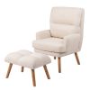 Relaxation Wingback Chair with Ottoman